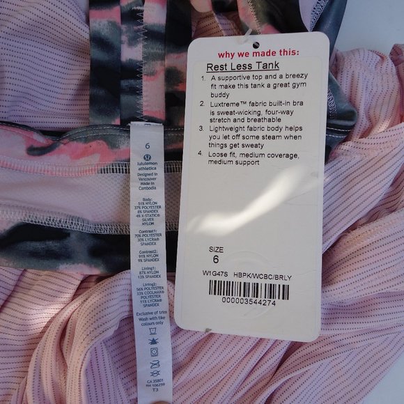 SIZE 6. NWT. Lululemon athletica Rest Less Tank. - Picture 16 of 16
